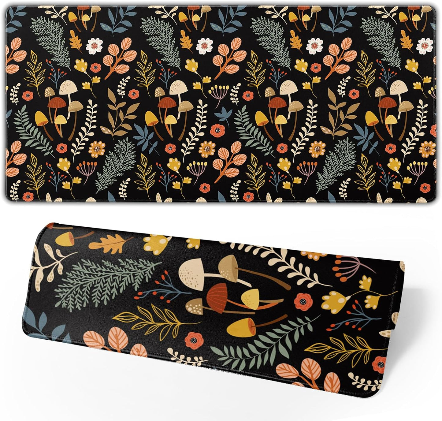 Gaming Mouse Pad Floral Desk Mat, Botanical Mouse Pad, Vintage Desk Mat, Wildflower Mouse Pads, Nature Desk Decor, Garden Desk Pad 31.5×11.8