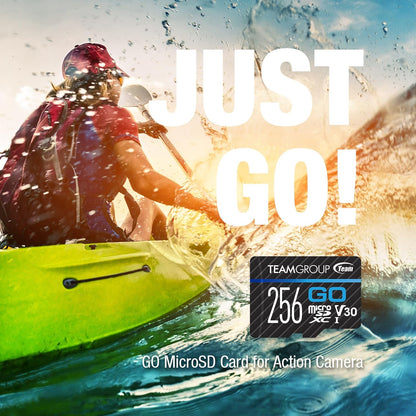 TEAMGROUP GO Card 512GB Micro SDXC UHS-I U3 V30 4K, R/W up to 100/90 MB/s for GoPro & Action Cameras High Speed Flash Memory Card for Outdoor, Sports, 4K Shooting TGUSDX512GU302