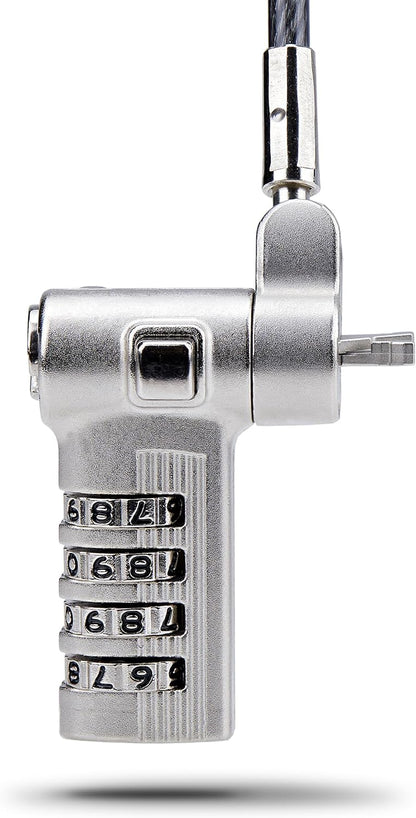 StarTech.com Universal Laptop Cable Lock 6.6ft (2m), Serialized Security Cable, Compatible with Noble Wedge/Nano/K-Slot; TAA