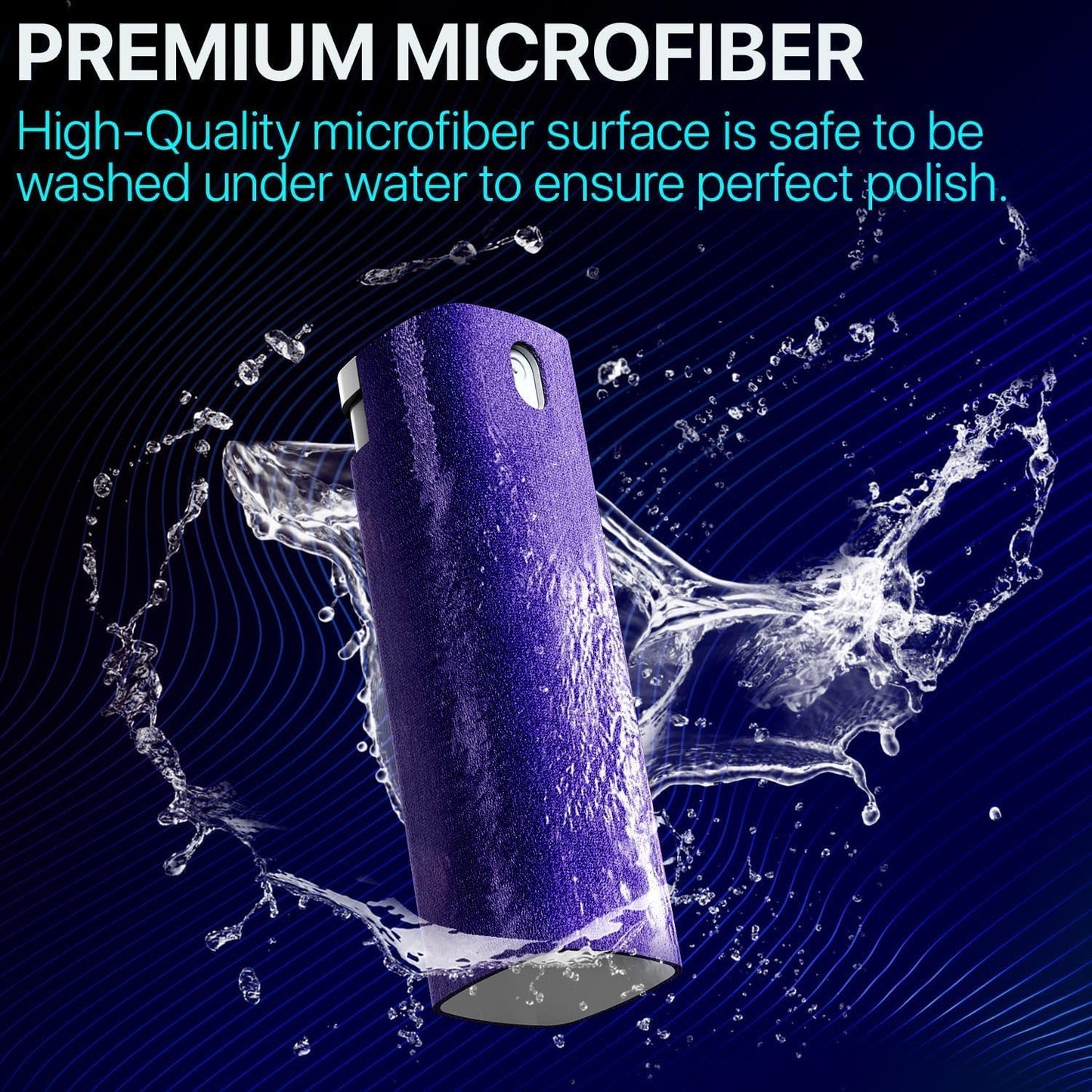 Mini Screen Cleaner Spray – Finger Proof Screen Cleaner for Smartphones, iPads, MacBooks, Laptops, Car Screens, Touchscreens – 3in1 Mist Cleaner, Microfiber Cloth and Protective Cover (Khaki)