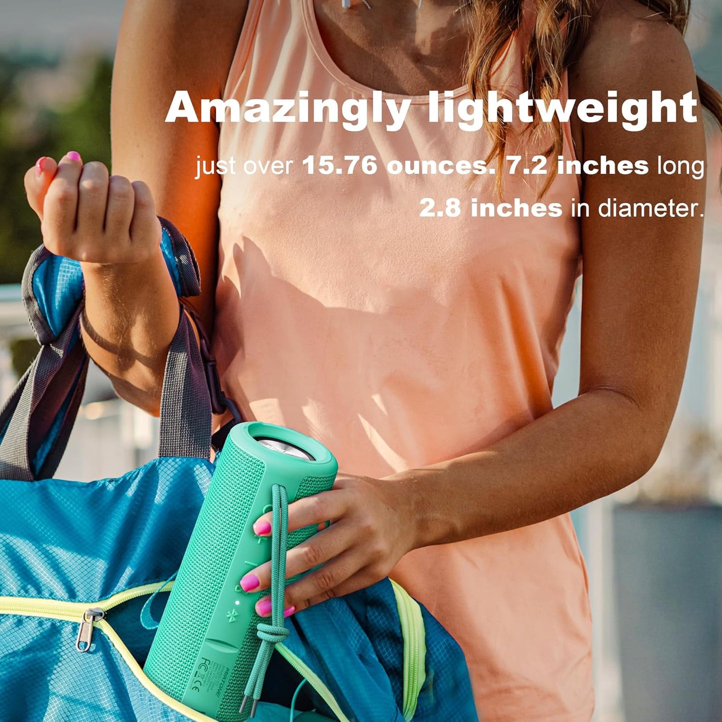 MIATONE Boombox Portable Bluetooth Speaker Gifts for Her Him Women Men - Green