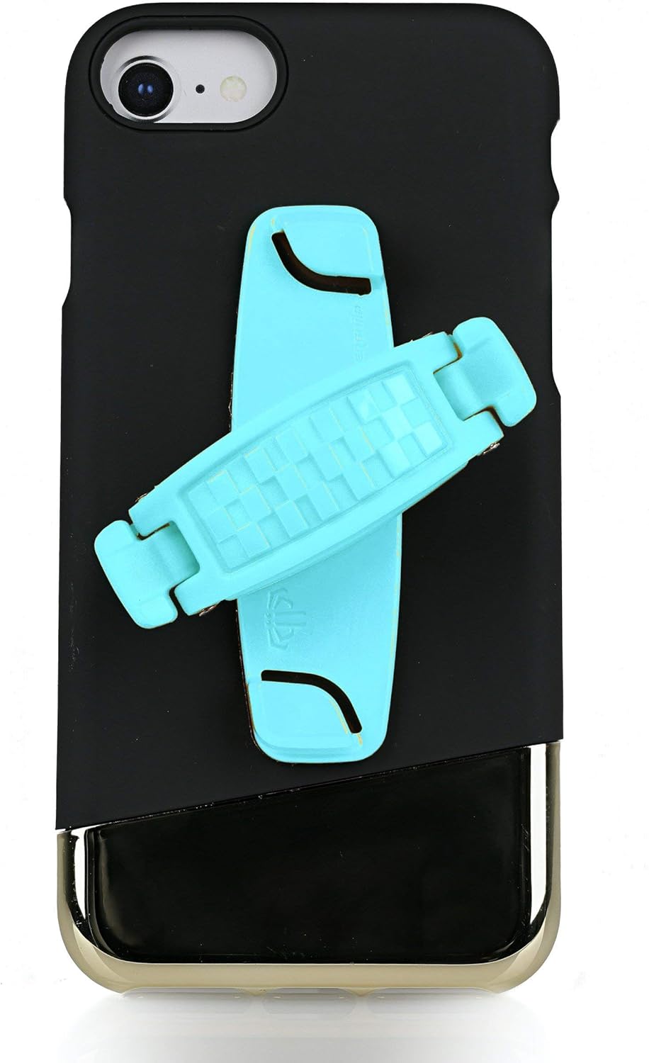 360 Rotating Phone Grip – Flat-Fold Kickstand & Secure Strap – Works with iPhone, Android, Tablets & Cases – Comfortable & Durable (Aqua)