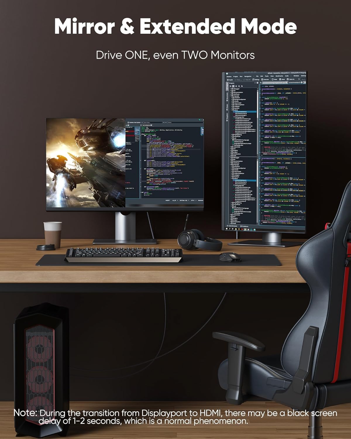 Highwings 4K DisplayPort to HDMI, 10ft Uni-Directional DP (Source) to HDMI (Display) 1.4 Cable, 4K@30Hz, 2K@60Hz, 1080P Full HD, Braided Cord for Dell, NVIDIA, AMD, Monitor, Projector (Grey)