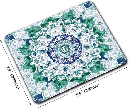 Aesthetic Mandala Pattern Custom Mouse Pad with Non-Slip Rubber, Small Square Design for Wireless Laptop & Computer Mouse Pads for Desk, 9.5 x 7.9 inch Smooth Surface for Gaming & Office