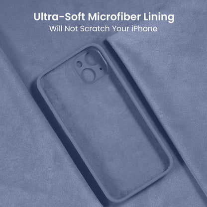 FireNova Designed for iPhone 15 Case, Silicone Upgraded [Camera Protection] Phone Case with [2 Screen Protectors], Soft Anti-Scratch Microfiber Lining Inside, 6.1 inch, Lavender Gray