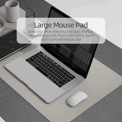 YSAGi Multifunctional Office Desk Pad, Ultra Thin Waterproof PU Leather Mouse Pad, Dual Use Desk Writing Mat for Office/Home (31.5" x 15.7", Grey)