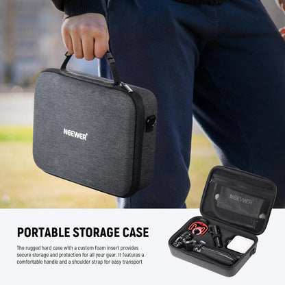 NEEWER Phone Vlogging Kit, Content Creator Essentials Kit for YouTube with LED Light, Selfie Stick Travel Tripod, Flexible Soft Tube, USB C Cardioid Microphone for iPhone, Android, Podcast, PA045