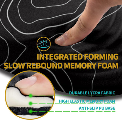 Hokafenle Ergonomic Mouse Pad Wrist Support with Stepped-wedge Design, Wrist Rest Pain Relief Mousepad Filled with Memory Foam, Carpal Tunnel Mousepad for Wireless Mouse(12x8 inch, Topographical Line)