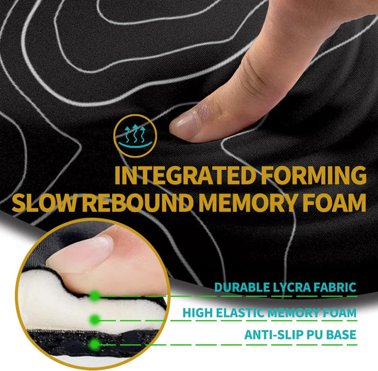 Hokafenle Ergonomic Mouse Pad Wrist Support with Stepped-wedge Design, Wrist Rest Pain Relief Mousepad Filled with Memory Foam, Carpal Tunnel Mousepad for Wireless Mouse(12x8 inch, Topographical Line)