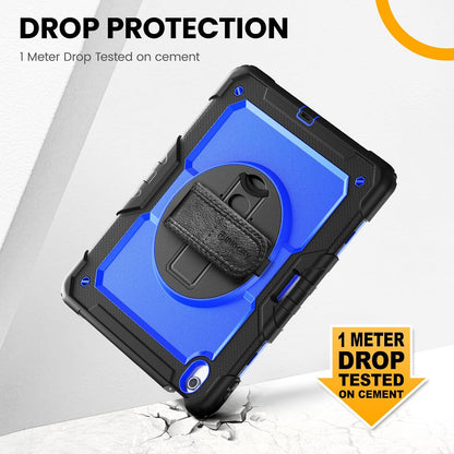 timecity for iPad (A16) 11th/ 10th Generation Case 11''/ 10.9 Inch (2025/2022) - Heavy Duty Protective Cover with Screen Protector, Stand, Shoulder Strap & Pencil Holder | Kids-Friendly - Dark Blue