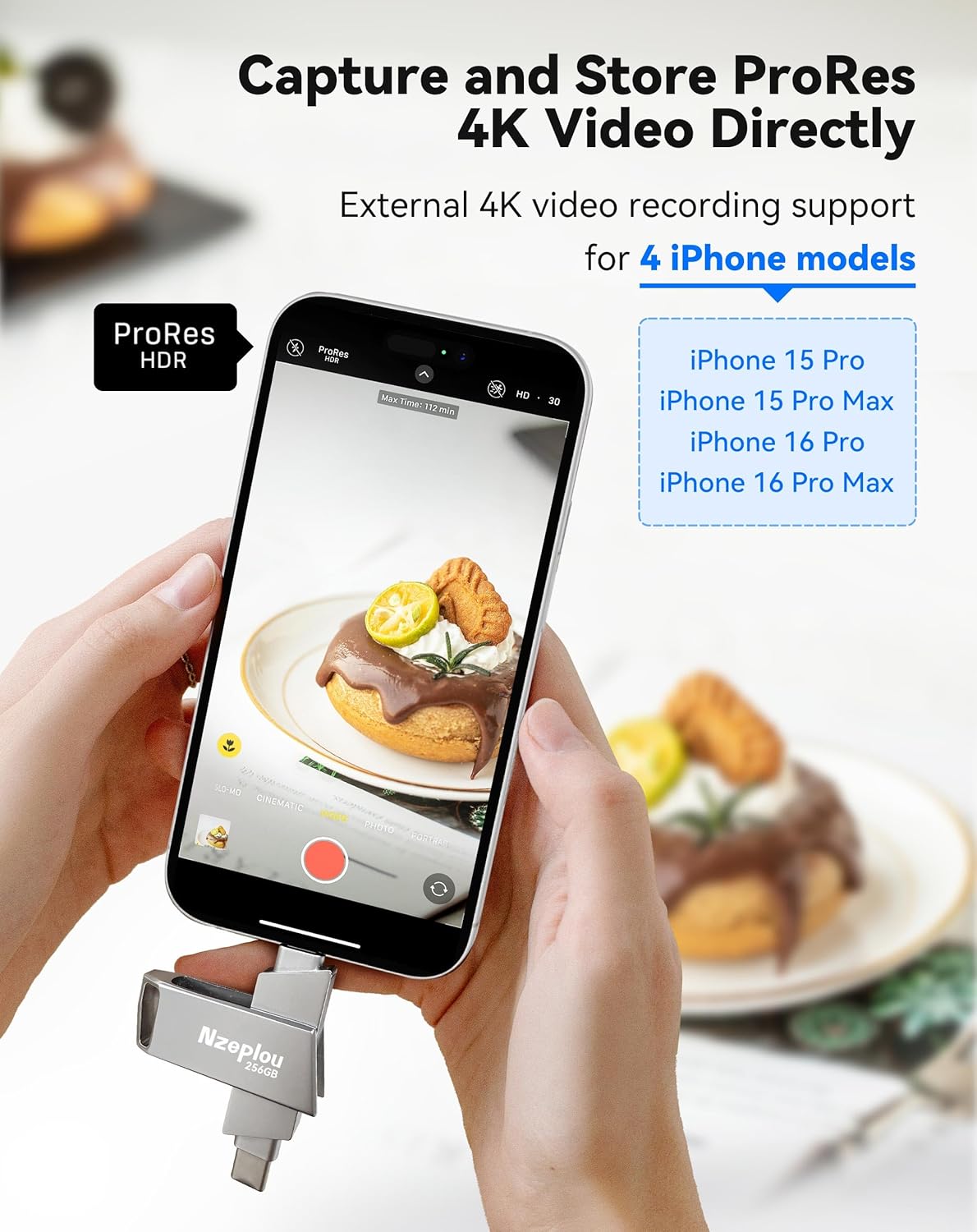 256GB Flash Drive for iPhone iPad, USB3.0 High-Speed Memory Stick No App Needed, Lightening & USB-C External Memory Storage for Photos Videos, Picture Backup Thumb Drive Plug & Play (Silver)