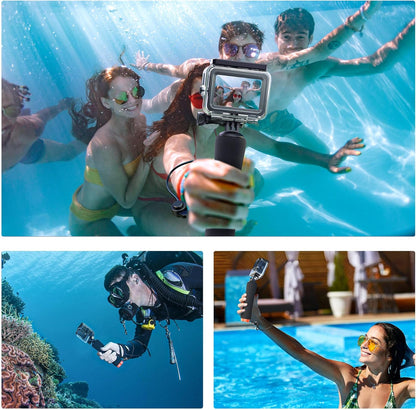 ATUMTEK Floating Hand Grip for GoPro, Waterproof Handle Mount Underwater Hand Stick Monopod Pole Compatible with GoPro Hero 13 12, 11, 10, 9, 8, 7, 6, DJI Osmo, AKASO, SJCAM Action Camera, Orange