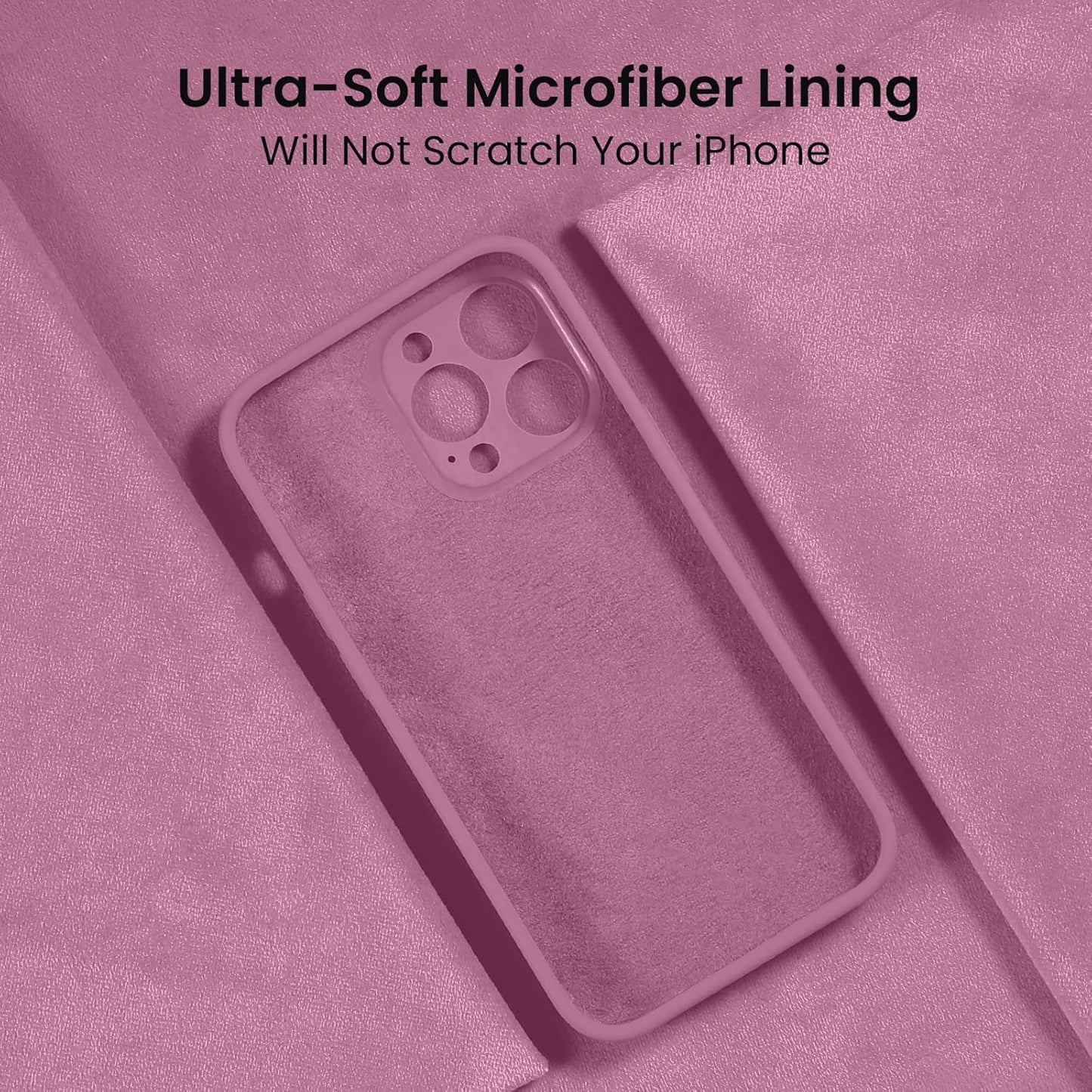 FireNova Designed for iPhone 13 Pro Case, Silicone Upgraded [Camera Protection] Phone Case with [2 Screen Protectors], Soft Anti-Scratch Microfiber Lining Inside, 6.1 inch, Lilac Purple