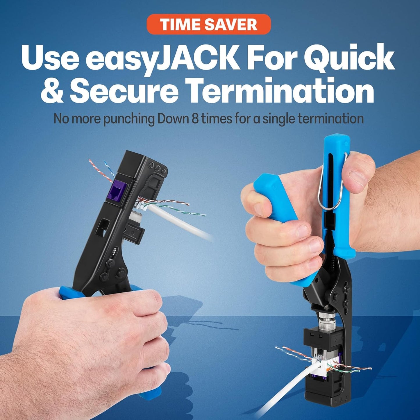 Everest 90° Angled RJ45 Cat5e Keystone Jacks 10-Pack in Purple - Slim Profile Female RJ45 Connectors - Cat 5e Keystone Jack - Compatible with 90° Angled Speed Termination Tool - easyJACK (B094WB91H3)