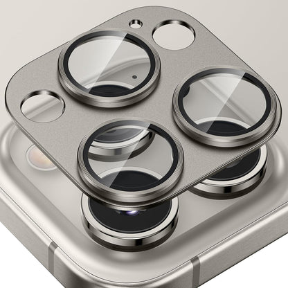 Tensea for iPhone 16 Pro/iPhone 16 Pro Max/iPhone 15 Pro/iPhone 15 Pro Max Camera Lens Protector, Metal Aluminum Alloy Tempered Glass Cover Camera Screen Protector Accessories, Case Friendly