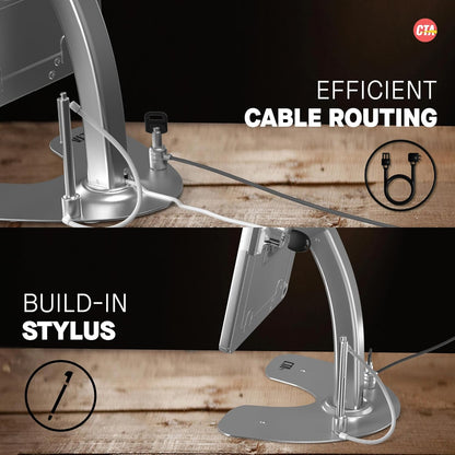 Dual Kiosk Stand – CTA Dual Security Kiosk Stand with Locking Case and Cable for iPad 7th,/ 8th/ 9th Gen 10.2” (PAD-ASK10)