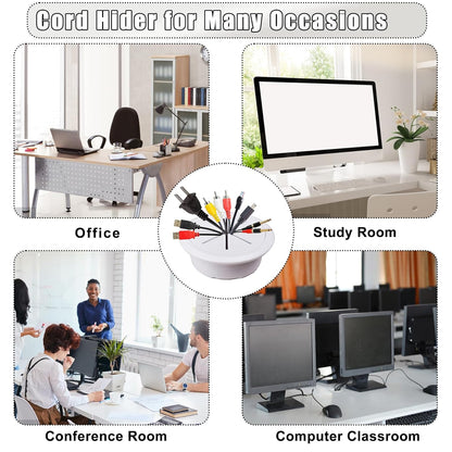 6PCS Desk Grommet, 2 Inch(50mm) Cable Hole Cover for Office and Home Table, Desktop Wiring Management and Protection (White, 6pc)