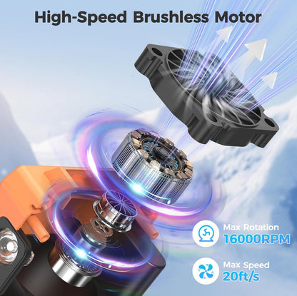 COMLIFE Portable Mini Waist Fan - Rechargeable Clip on Belt Wearable Body Fan, Max 20H Cooling, 5 Speeds 16000RPM Turbo Hands-Free Under-Shirt Neck Fan for Outdoor Jobsite Camping Traveling