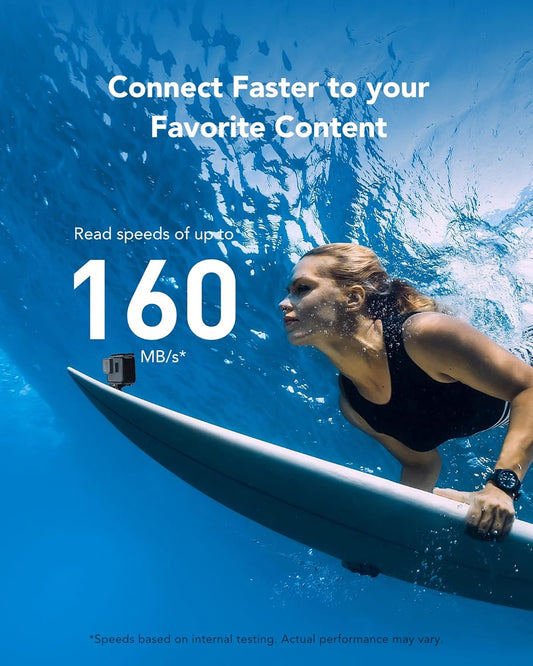 Lexar 1TB Blue Micro SD Card Up to 160MB/s, microSDXC UHS-I Memory Card with SD Adapter, C10, U3, A2, V30, Full HD, 4K UHD, High Speed TF Card