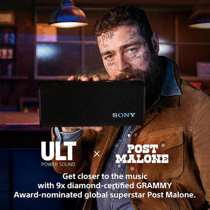 Sony ULT Field 3 Wireless Portable Bluetooth Speaker, IP67 Waterproof, Dustproof, Rustproof, and Shockproof with Enhanced Bass, 24 Hour Battery and Shoulder Strap (SRSULT30H), Forest Gray