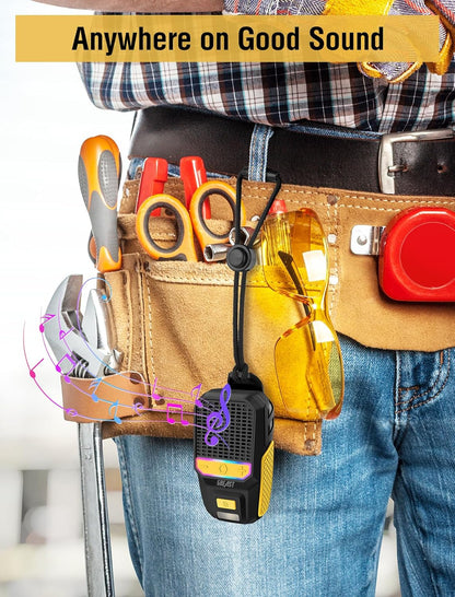 GBEAST Wearable Bluetooth Speaker, Clip-On Mini Portable Speakers All Day Playtime Waterproof Built-in Mic for Hands-Free Music/Calls Bluetooth Speaker with RGB/Flashlight for Jobsite/Outdoor/Golf