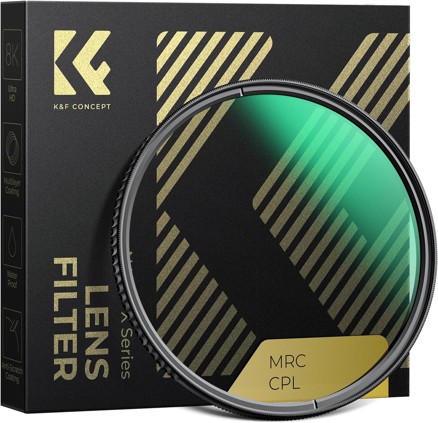 K&F CONCEPT 105mm Circular Polarizers Filter Polarizing Filter 28 Multi-Layer Coated Super Slim High Definition CPL Lens Filter (Nano-X Series)