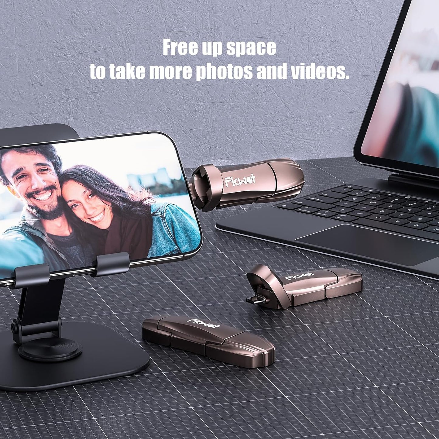 External SSD USB Flash Drive 256GB, Up to 2050MB/s 2-in-1 Type C+ USB A USB3.2 Gen2 Solid State Thumb Drive SSD Stick for iPhone 15/16/Android/Windows/Mac/PC/Laptops