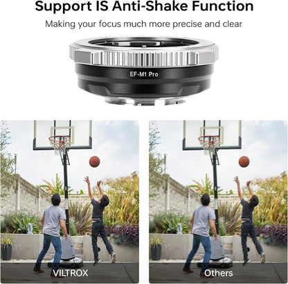VILTROX EF-M1 Pro Auto Focus Lens Adapter Lens Mount Converter with Security Lock Compatible with Canon EOS EF/EF-S Lens to M4/3 MFT GH4 GH5 GF6 GX7 E-M5 E-M10II E-PL5 Cameras