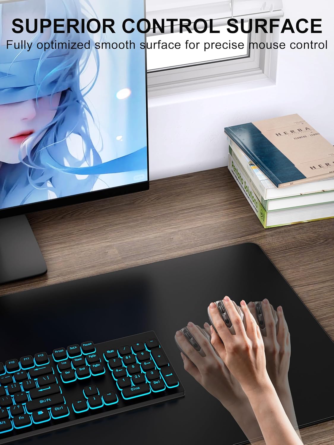 TopMade Mouse Pad with 15W Wireless Charging & Phone Holder, 31.5" x 15.75" XXL Large Desk Pad, Waterproof Gaming Mousepad Home Office Desk Mat (Includes 20W PD Power Adapter & 6.56ft Woven Cable)