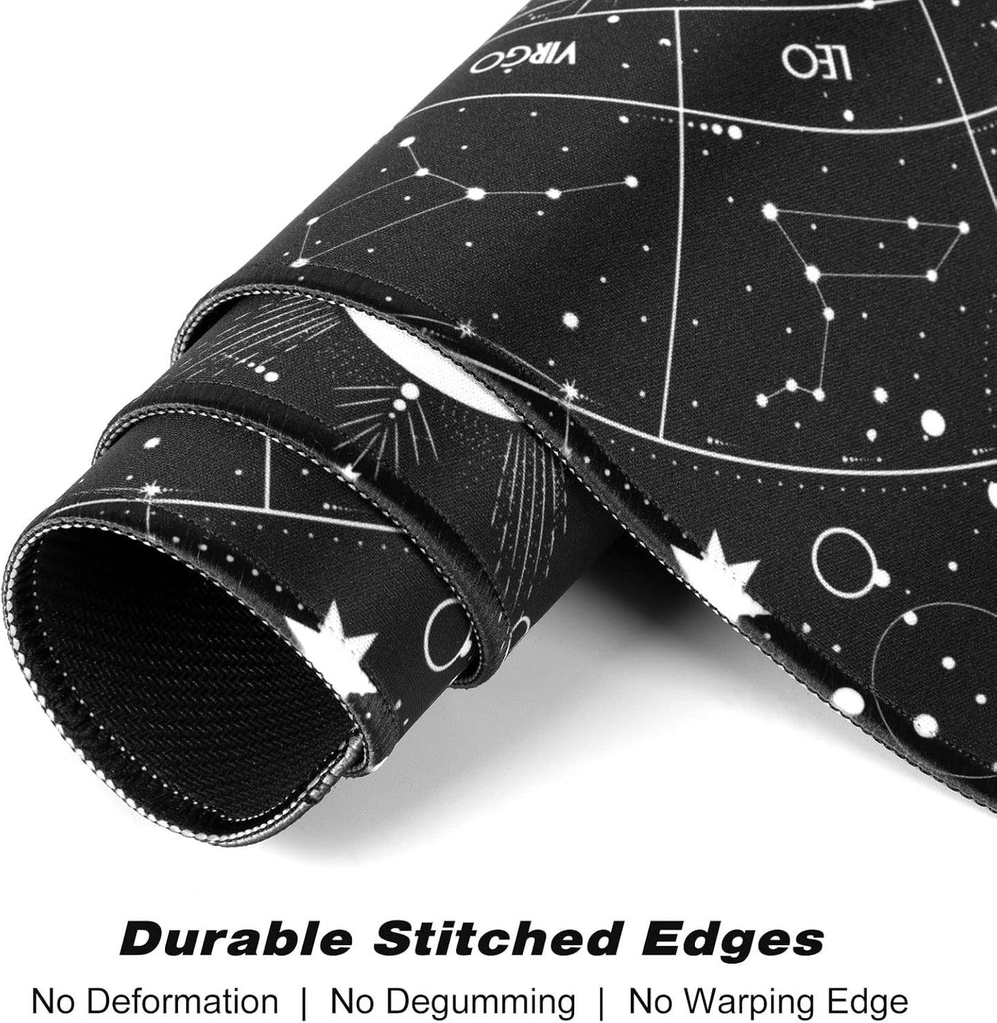 Extended Gaming Mouse Pad, XXL Large Desk Pad 30 x 14 Inch, Big Computer Keyboard Mousepad, Waterproof Mouse Mat with Stitched Edges and Non-Slip Base for Women Office Gaming, Sun Moon