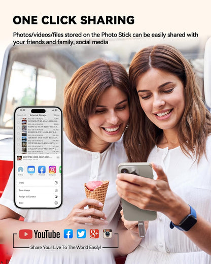 MFi Certified 256GB Flash Drive for iPhone Photo Stick, USB Thumb Drive Memory Stick High Speed USB Drive Photo Storage for iPhone Compatible for iPhone/iPad/Android/PC