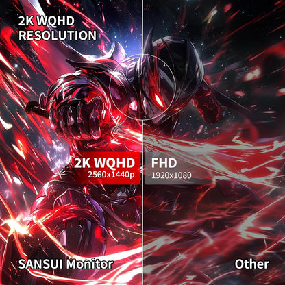 SANSUI 27 Inch WQHD 2560X1440 Curved Gaming Monitor, 180Hz MPRT 1ms Computer Monitor,HDMI2.0 * 2, DP1.2 * 2, Freesync, Curved 1500R, 5000:1 Contrast Ratio, 120% sRGB,HDR(ES-G27C1Q DP Cable Included)