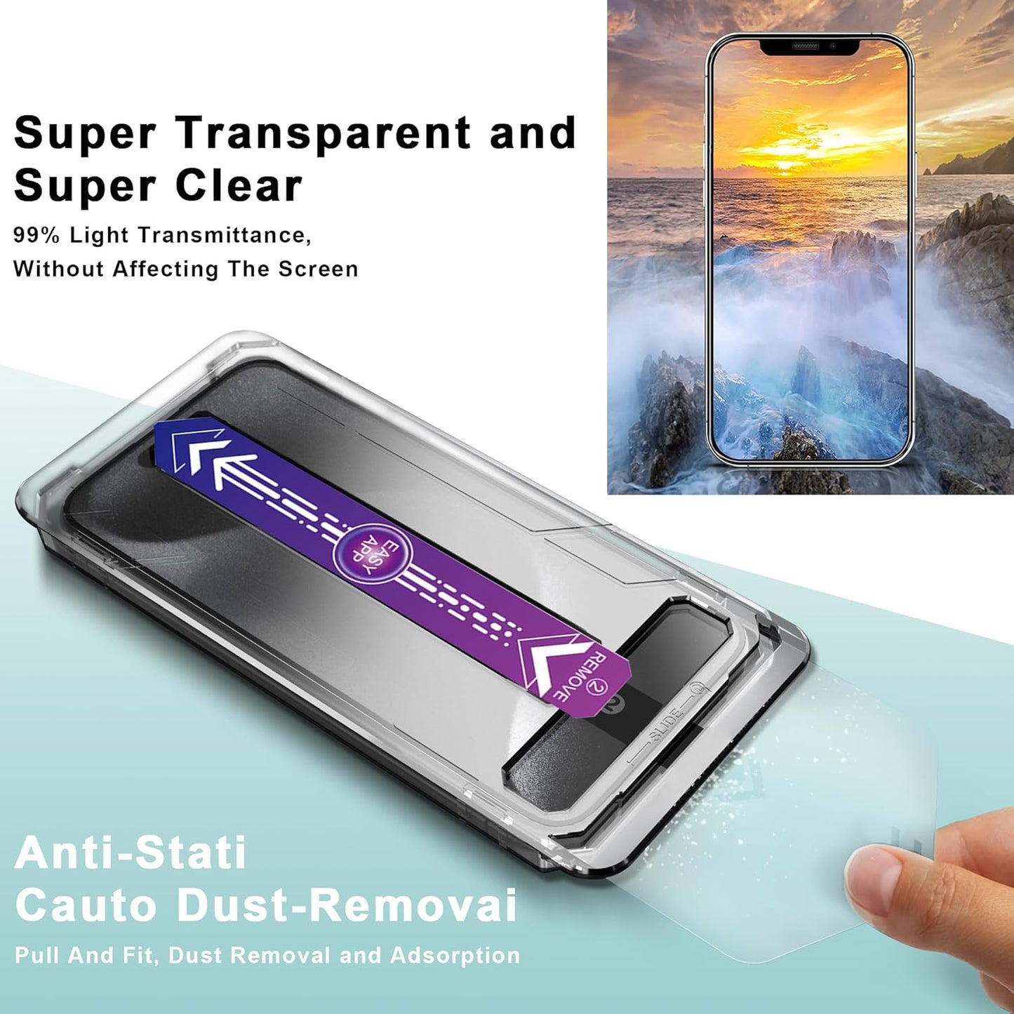 2 Pack Screen Protector Tempered Glass for iPhone 11 and iPhone XR 6.1-Inch Auto Dust Removal, No Bubbles, High Definition Clear, Easy Installation