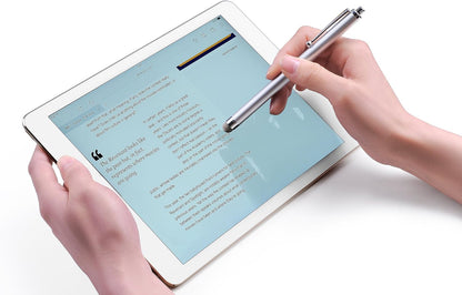 Stylus Pens, CCIVV 4 Pcs 5.6 Inches Mesh Tip Stylus for Touch Screens, iPad, iPhone, Kindle Fire, 4 Extra Replaceable Hybrid Fiber Tips (White, Black, Silver, Blue)