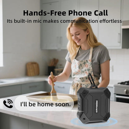 Small Shower Speaker Supports TWS Stereo Pairing and Hands-Free Calling, Loud, IPX7 Waterproof Wireless Bluetooth Speaker, 12H Playtime, Suitable for Home Bathroom, Outdoor Travel, Beach