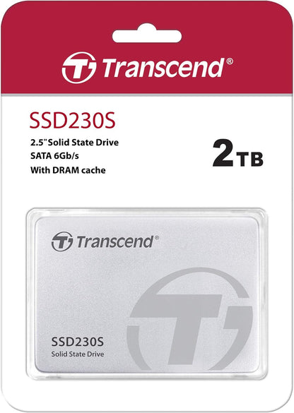 Transcend 2TB 2.5" SATA III 6Gb/s SSD with DRAM, Up to 560MB/s, Compatible with PS4, Laptops, Desktops, PCs, Notebooks, Internal Solid State Drive with SLC Cache, 3D TLC NAND, RAID Engine, LDPC Coding