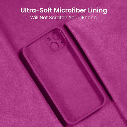 FireNova Designed for iPhone 15 Case, Silicone Upgraded [Camera Protection] Phone Case with [2 Screen Protectors], Soft Anti-Scratch Microfiber Lining Inside, 6.1 inch, Shocking Pink