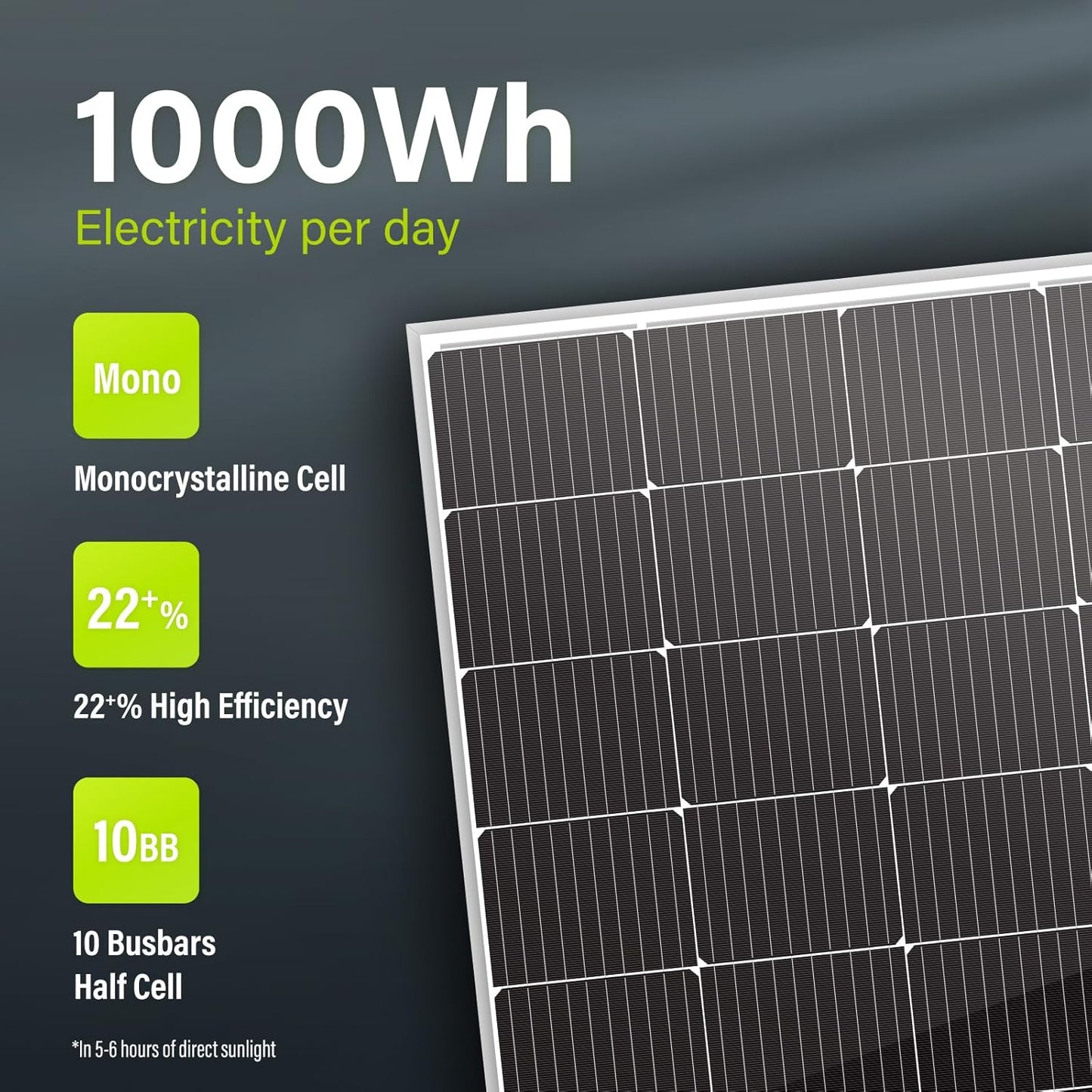 Newpowa 10BB Cell 200W Monocrystalline 200 Watt 12V Solar Panel High Efficiency Mono Module RV Marine Boat Off Grid (200W New)