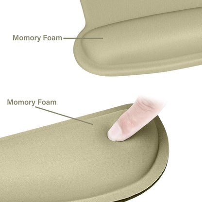 MOSISO Wrist Rest Support for Mouse Pad & Keyboard Set, Ergonomic Mousepad Non-Slip Base Home/Office Pain Relief & Easy Typing Cushion with Neoprene Cloth & Raised Memory Foam, Olive Green
