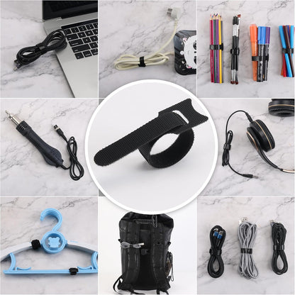 Reusable Cable Ties, 210 PCS 6 Inches Adjustable Cord Straps Wire Organizer Cord Wrap and Hook Loop Cable Management