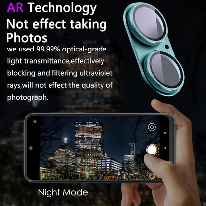 2 Pack Camera Lens Protector for iPhone 16 / iPhone 16 Plus,[Not Easy to Breakn ] AR Tempered Glass Strong Adsorption Metal Camera Cover Screen-Darkcyan