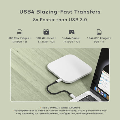 Satechi USB4 NVMe SSD Enclosure for Mac mini M4, M.2 NVMe SSD Enclosure with up to 40Gbps, up to 8TB, for Sizes 2280/2260/2242/2230mm – Compatible with Thunderbolt 5/4, USB4 (SSD Not Included)