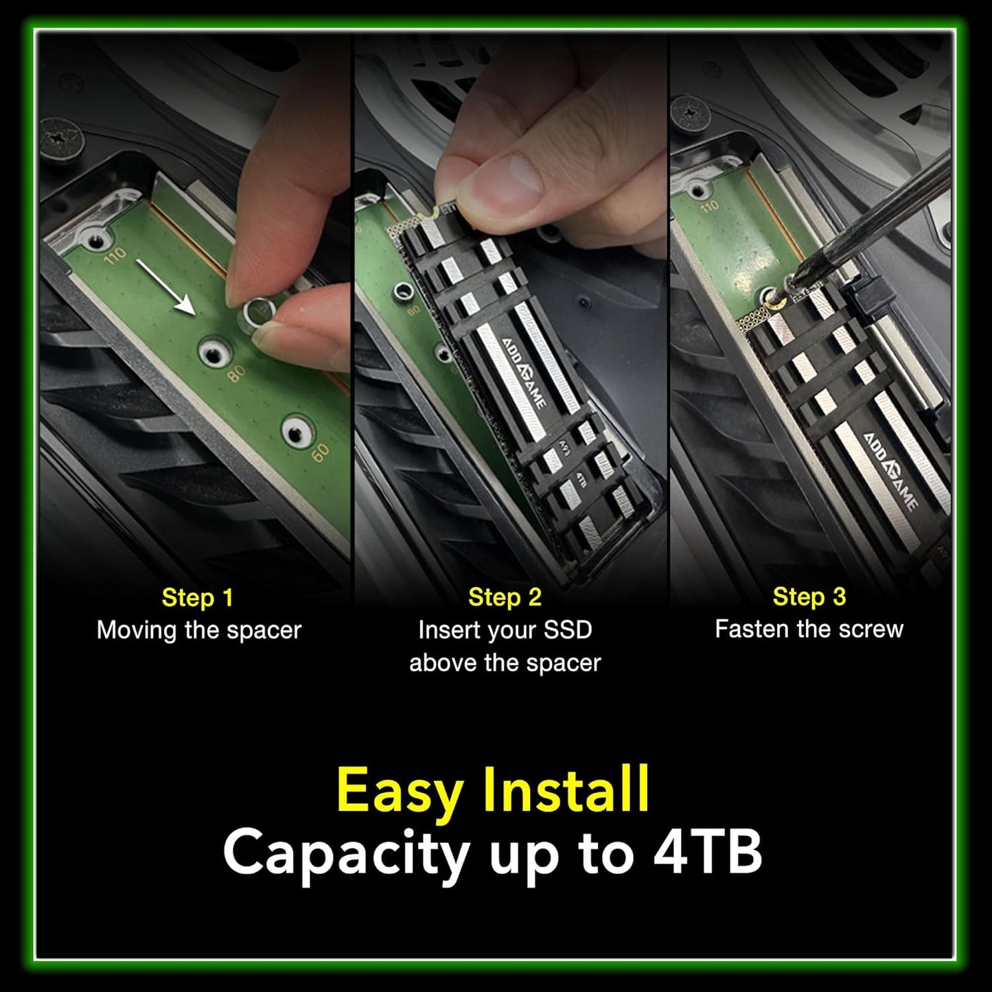 Addlink A93 4TB Storage Expansion for PS5 Console with Heatsink, Up to 7400mb/s, Gen 4 PCIe NVMe m.2 2280, SLC Cache Internal Solid State Drive(‎ad4TBA93M2P)