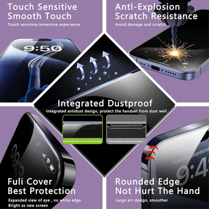 2 Pack Privacy Screen Protector for iPhone 12 Pro/iPhone 12, 9H Tempered Glass, Full Coverage, Anti-Fingerprint, Auto Dust-Elimination, No Bubble, Easy Installation