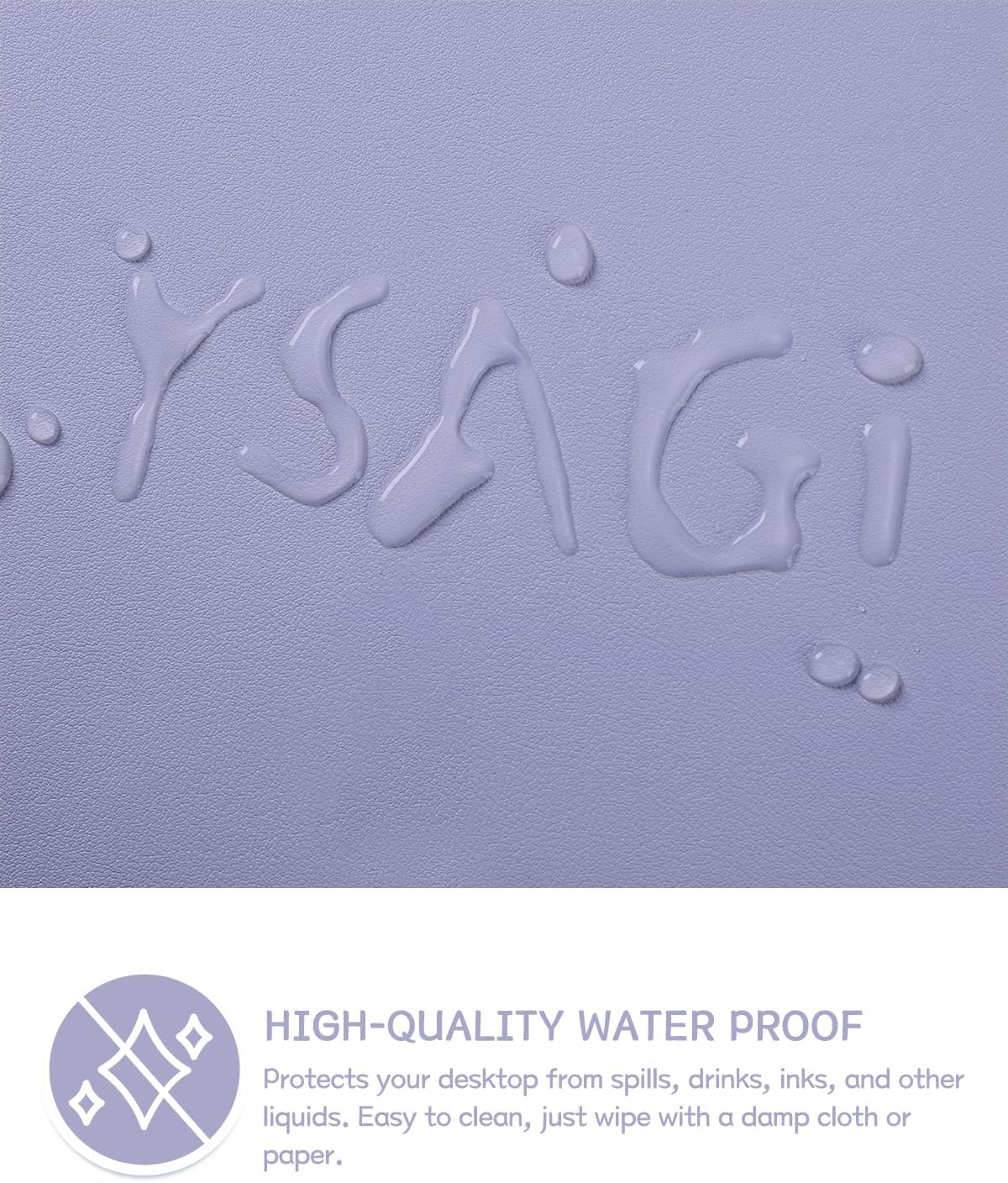 YSAGi Non-Slip Leather Desk Pad, Waterproof Laptop Computer Desk Keyboard Mat, Table Protector Blotter Mat, Large Mouse Pad for Office/Work/Home/Decor(Lavender, 23.6" x 13.7")