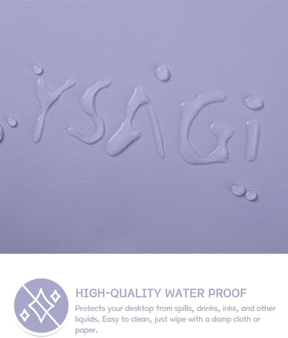 YSAGi Non-Slip Leather Desk Pad L Size, Waterproof Laptop Computer Desk Keyboard Mat, Table Protector Blotter Mat, Large Mouse Pad for Office/Work/Home/Decor(Lavender, 35.4" x 17")