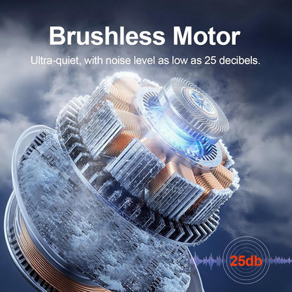 Blows Cold Air Portable Handheld Fan with Stand & Lanyard, 5000mAh USB-C Rechargeable Battery, 12H/5-Speed LED Display Mini Fan for Travel Beach Cruise Concerts Outdoor Events(Blue)