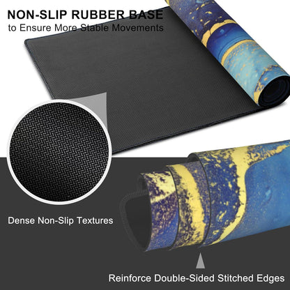 Mouse Pad, Large Alcohol Ink Art Desk Mat, Extended Non-Slip Gaming Keyboard Mousepad Desk Pad, Thick Stitched Edges Waterproof Mouse Mat 31.5"x15.7" (Abstract Fluid Art Painting)