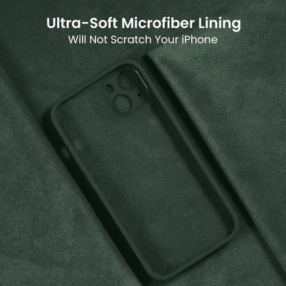 FireNova Designed for iPhone 14 Case, Silicone Upgraded [Camera Protection] Phone Case with [2 Screen Protectors], Soft Anti-Scratch Microfiber Lining Inside, 6.1 inch, Alpine Green