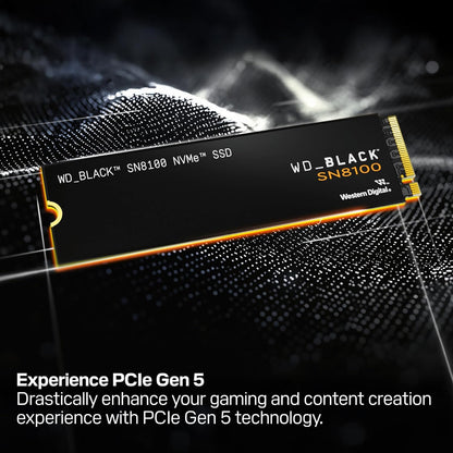 WD_BLACK 1TB SN8100 NVMe SSD Internal Solid State Drive - Gen 5 PCIe 5.0x4, M.2 2280, Seq. Read Speeds Up to 14,900 MB/s, Best for AI Applications, Gaming, and Video Editing - WDS100T1X0M